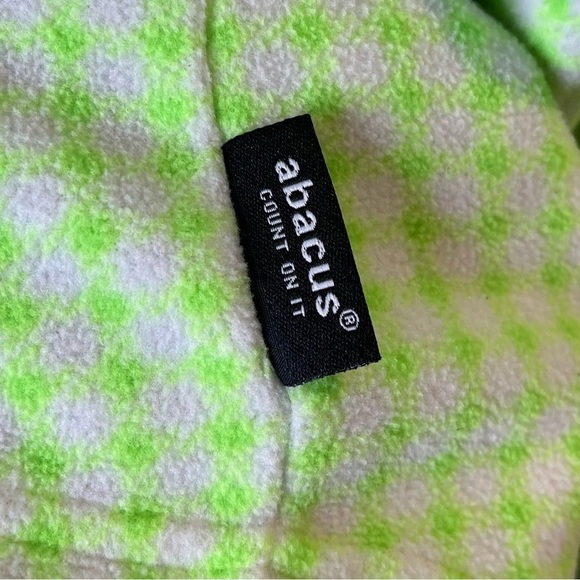 ABACUS Fleece Full Zip Sweatshirt Checkered Neon Golf Sporty - Picture 7 of 8